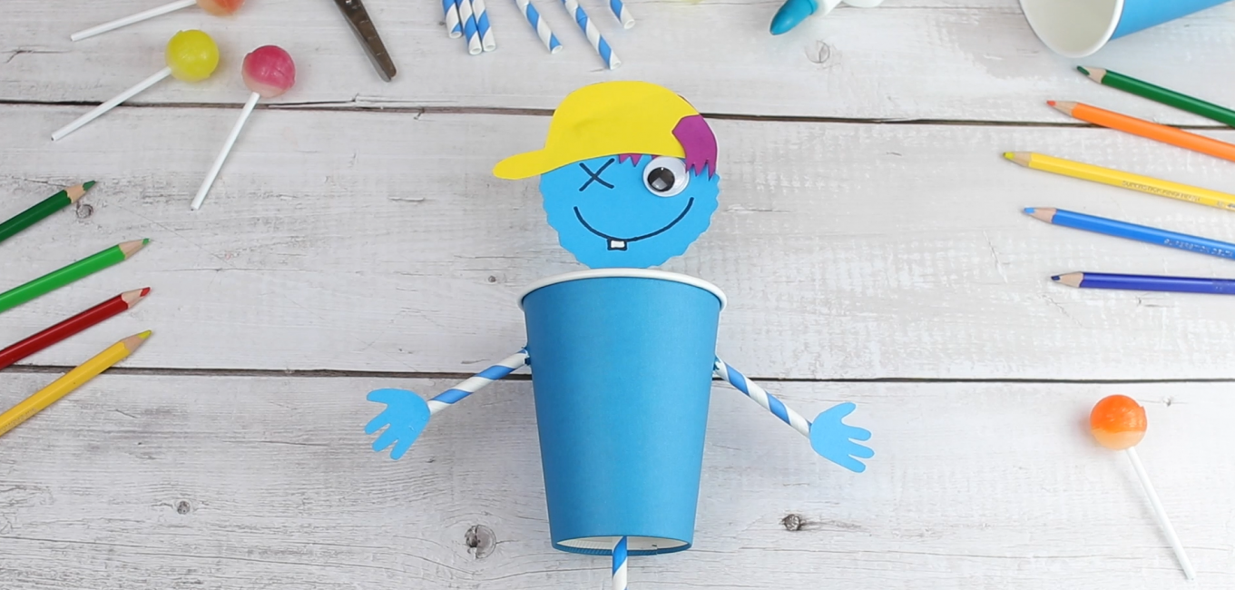 DIY-Strohhlamfigur Bastelanleitung für Kinder