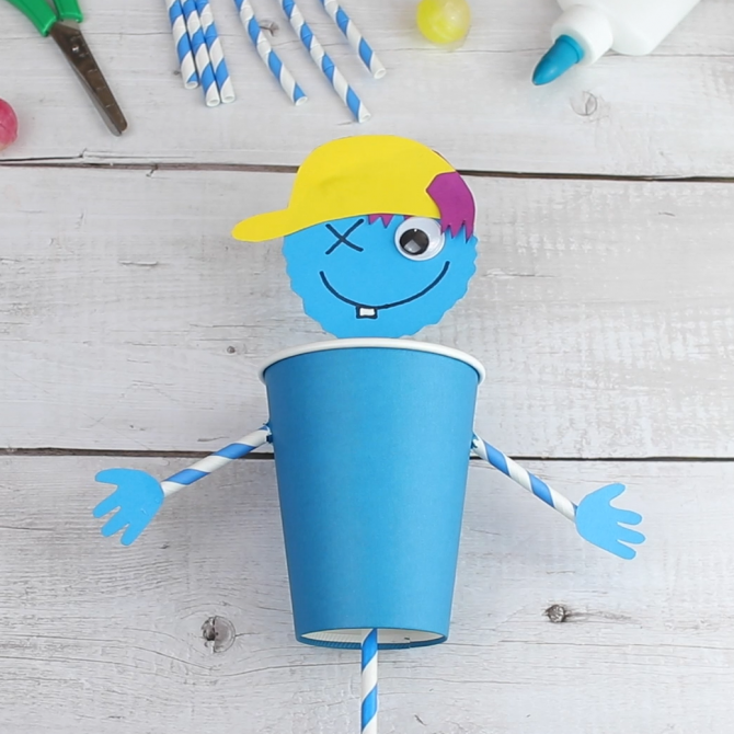 DIY-Strohhlamfigur Bastelanleitung für Kinder