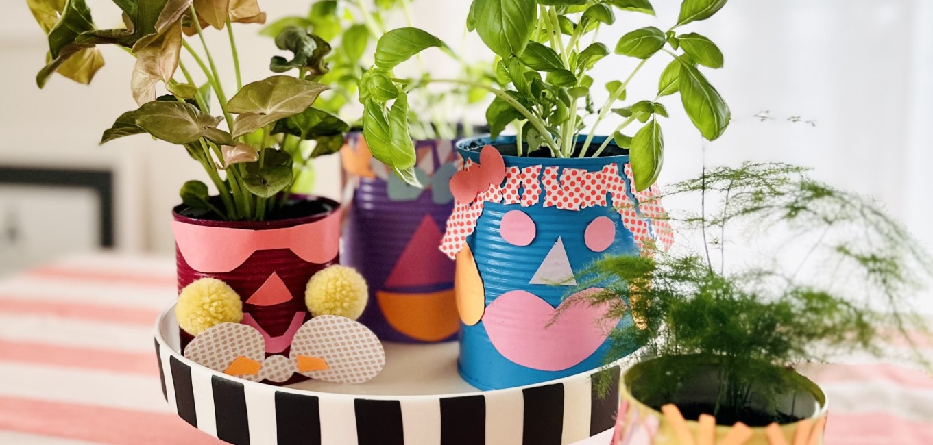 Sommerliche Kräutertöpfe basteln