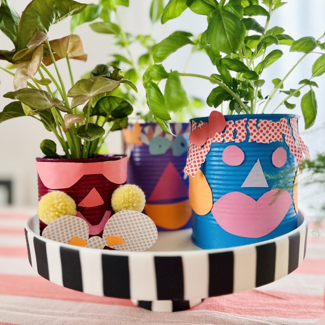 Sommerliche Kräutertöpfe basteln