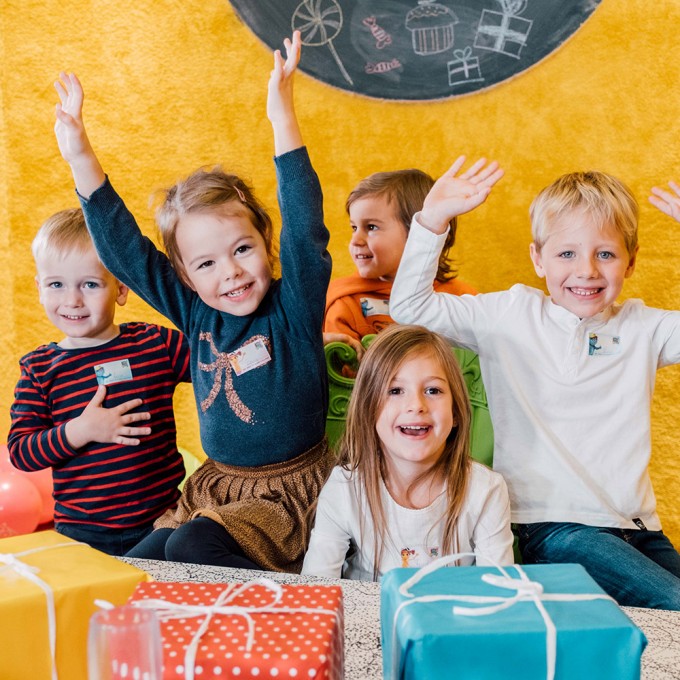 children celebrate birthday